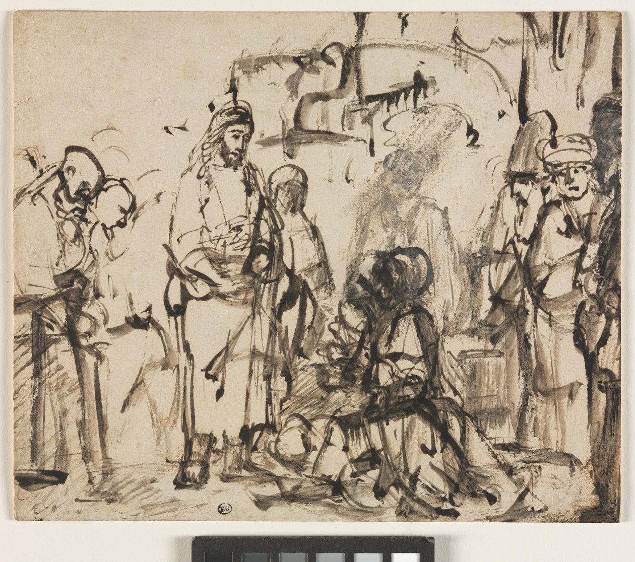 Spotkanie Chrystusa z Martą i Marią po śmierci Łazarza, ok. 1662-65 autorstwa Rembrandt van Rijn