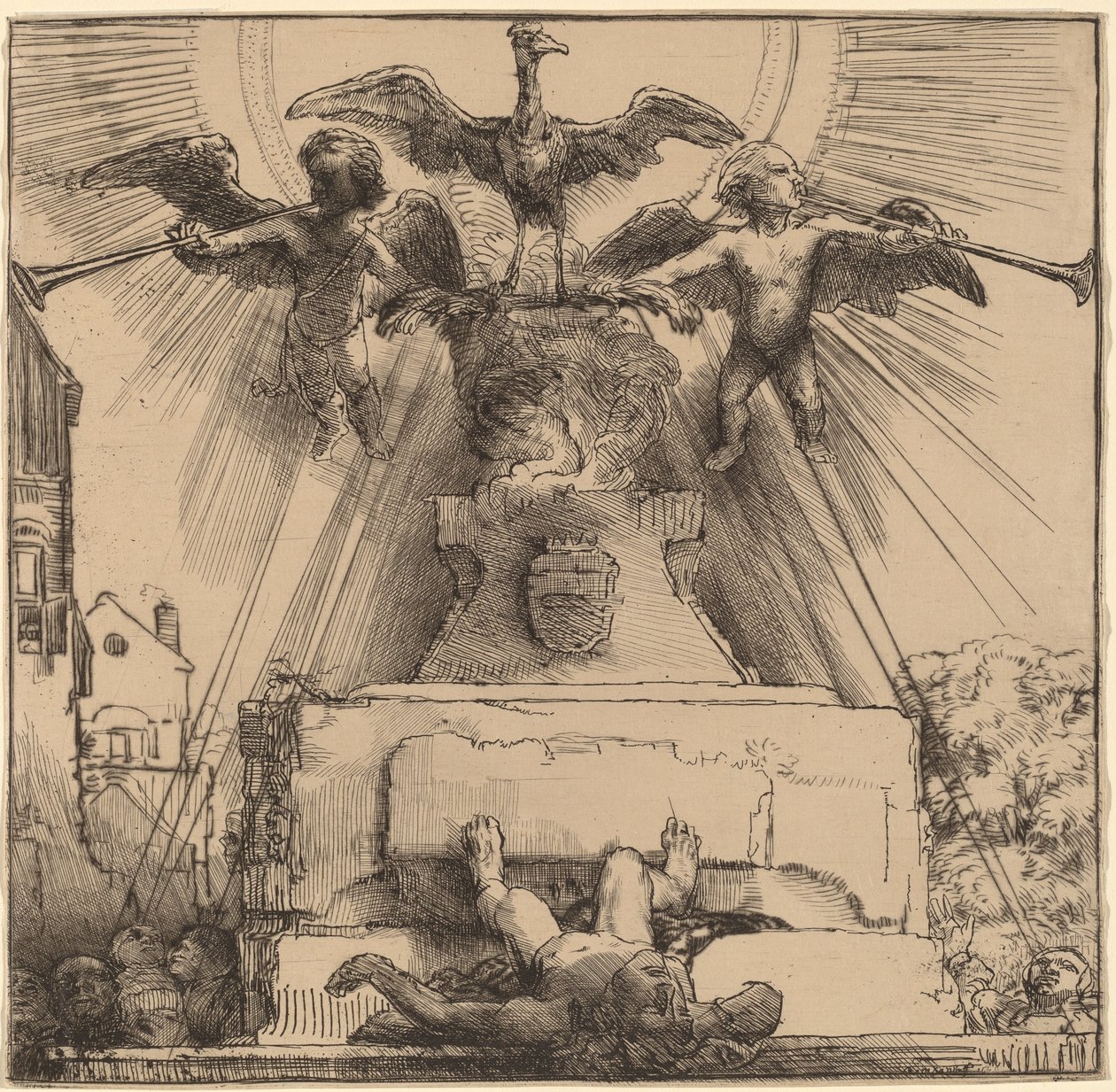 Feniks lub obalona statua autorstwa Rembrandt van Rijn