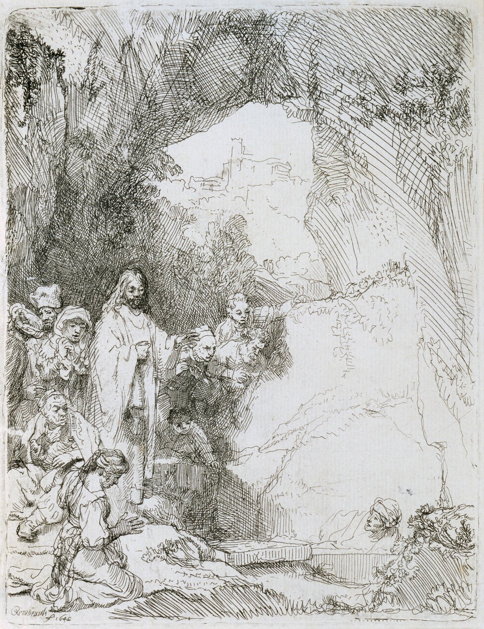 Wskrzeszenie Łazarza, 1642 autorstwa Rembrandt van Rijn