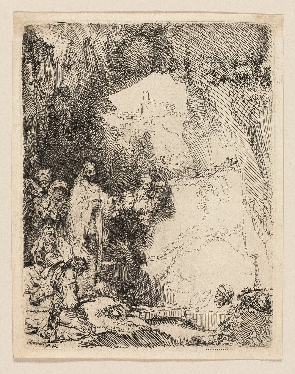 Wskrzeszenie Łazarza: mały talerz autorstwa Rembrandt van Rijn