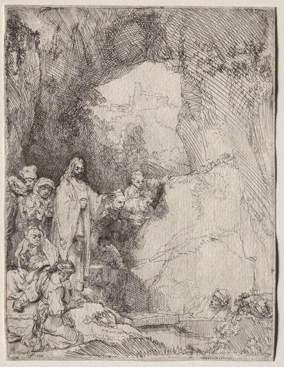 Wskrzeszenie Łazarza: mały talerz, 1642. autorstwa Rembrandt van Rijn