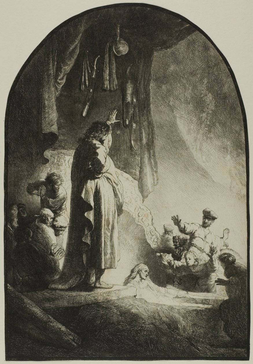 Wskrzeszenie Łazarza: Większa Płyta autorstwa Rembrandt van Rijn