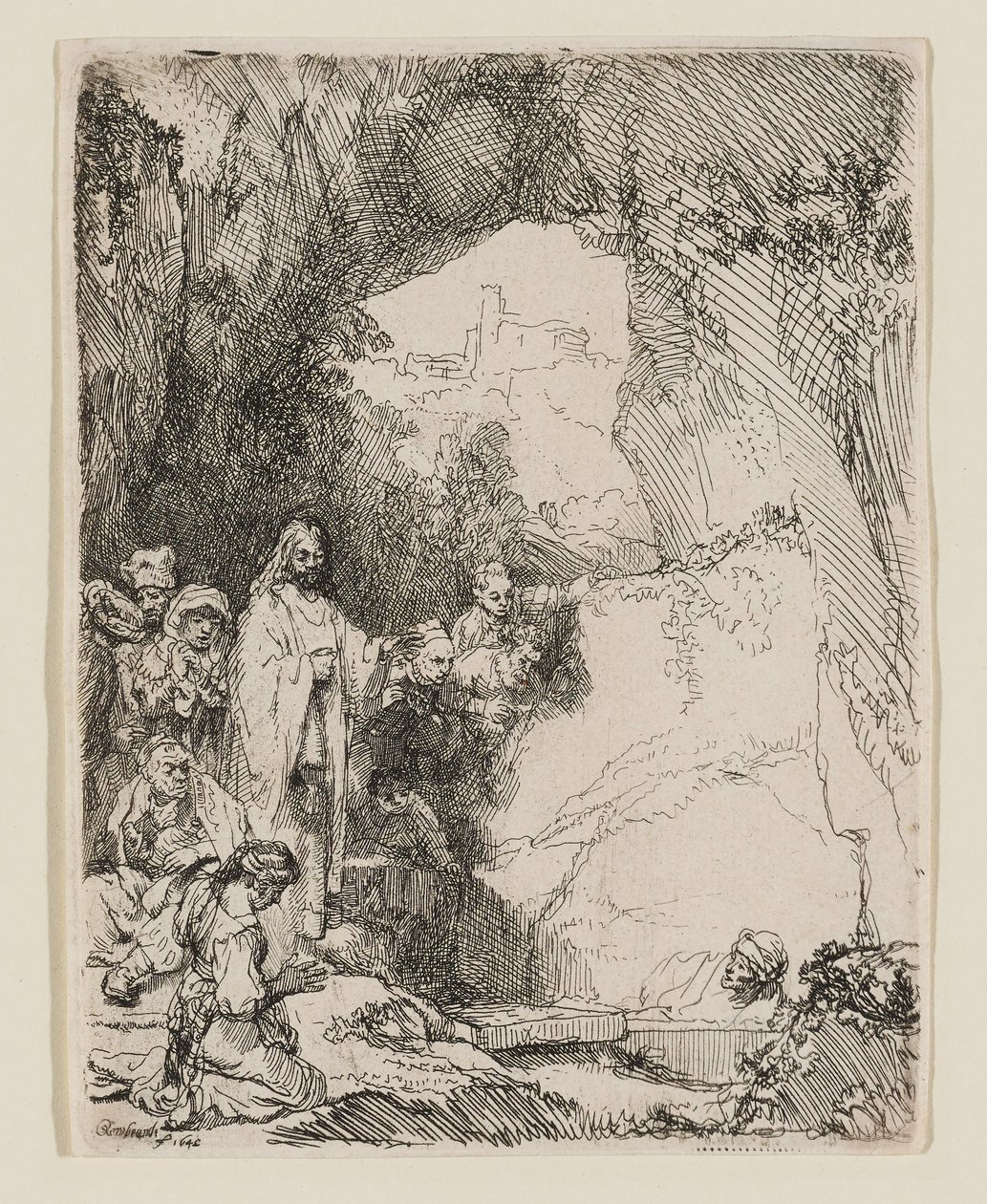 Wskrzeszenie Łazarza: mniejsza płyta autorstwa Rembrandt van Rijn