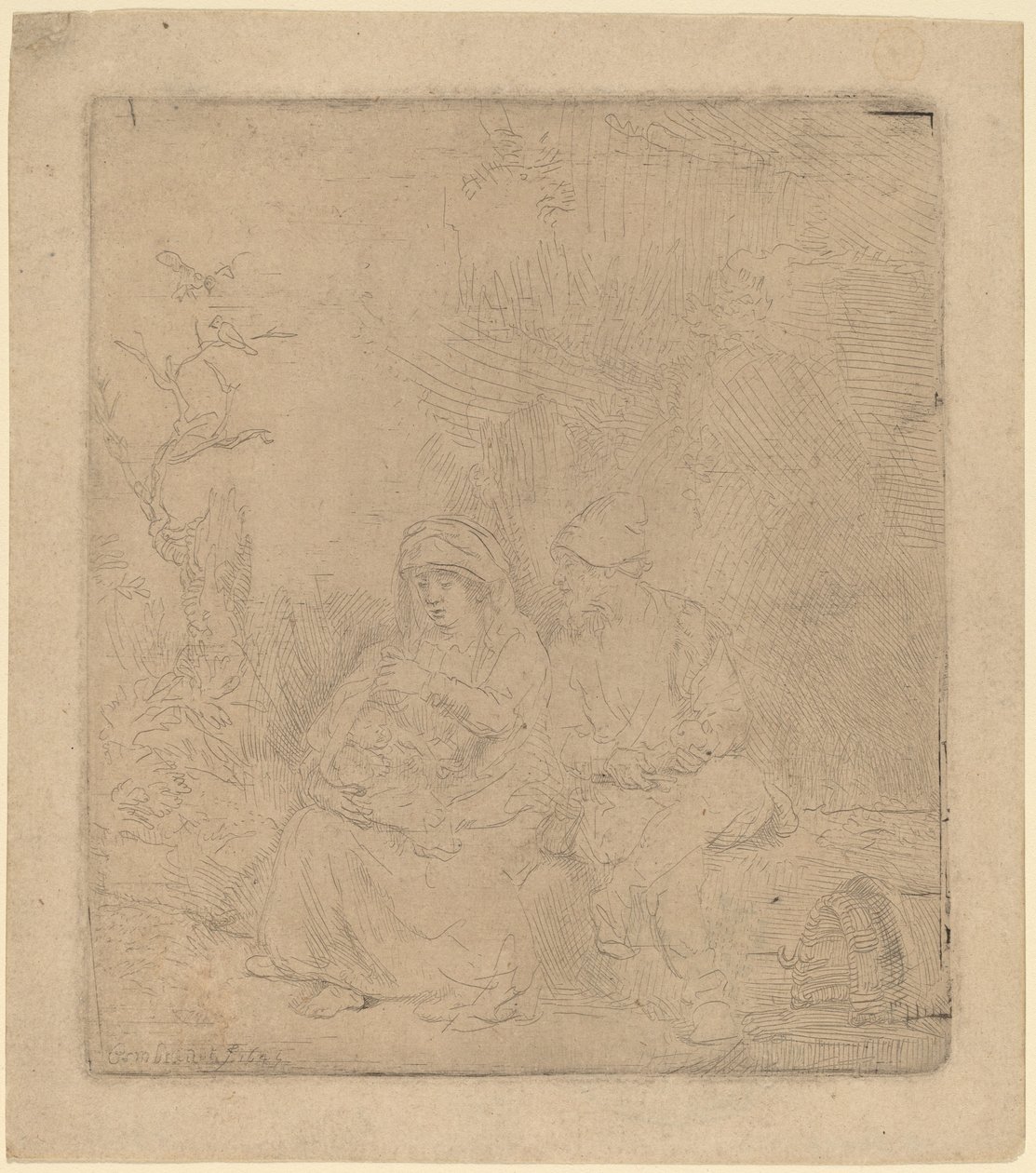 Reszta w locie: Lekko wyryte, 1645. autorstwa Rembrandt van Rijn