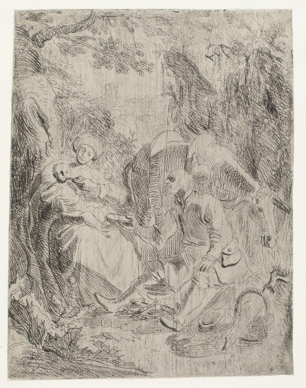 Reszta opowieści o ucieczce do Egiptu autorstwa Rembrandt van Rijn