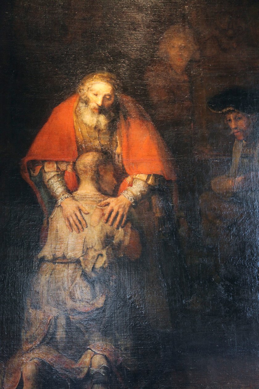„Powrót syna marnotrawnego”, c1665-c1669 autorstwa Rembrandt van Rijn