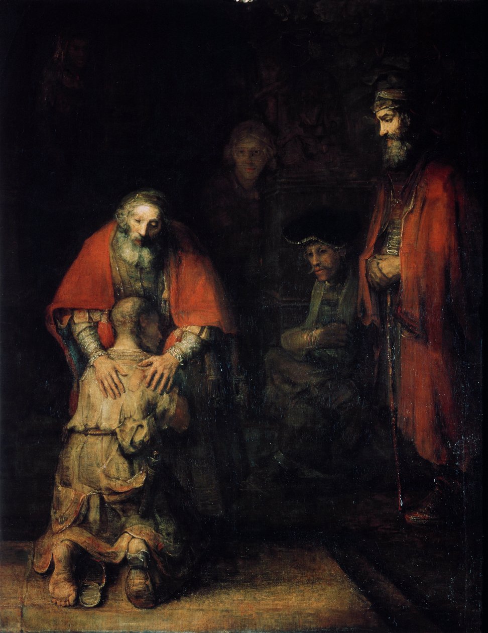 Powrót syna marnotrawnego, c1668 autorstwa Rembrandt van Rijn