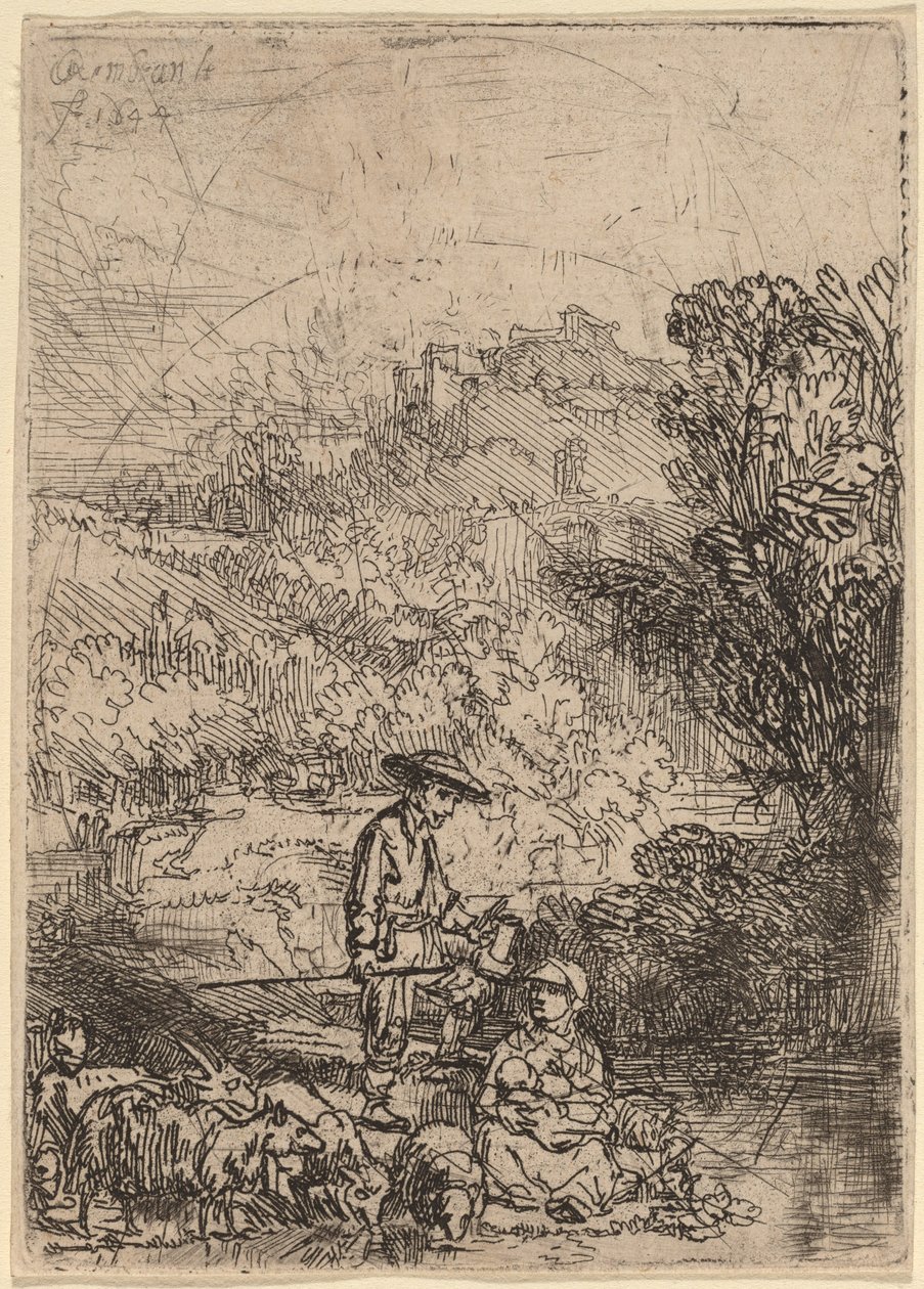 Pasterz i jego rodzina autorstwa Rembrandt van Rijn