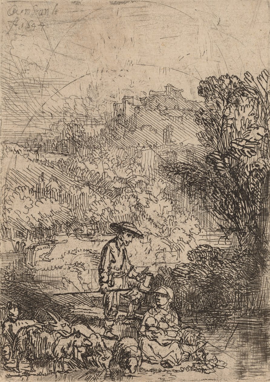 Pasterz i jego rodzina, 1644. autorstwa Rembrandt van Rijn