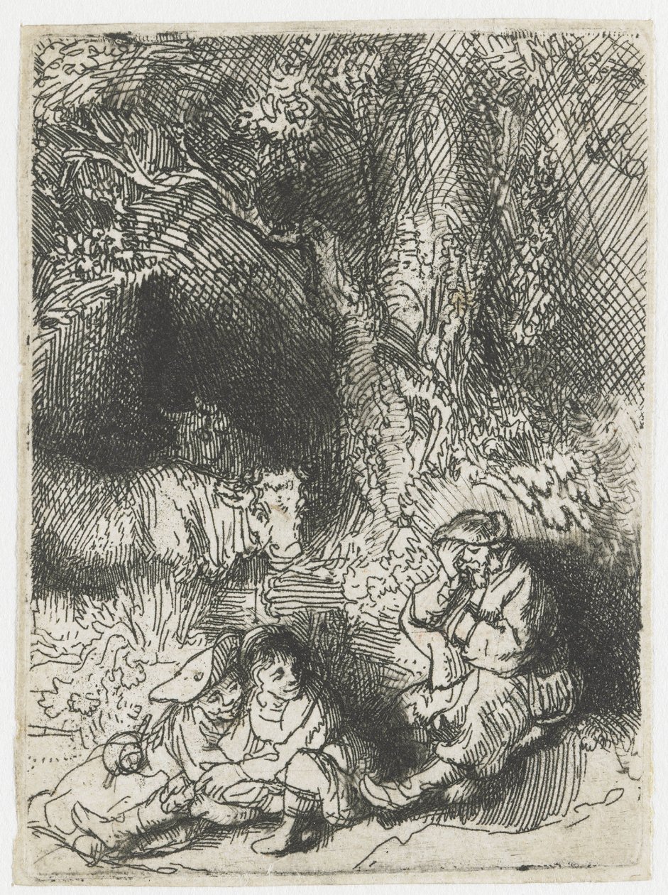Śpiący pasterz autorstwa Rembrandt van Rijn