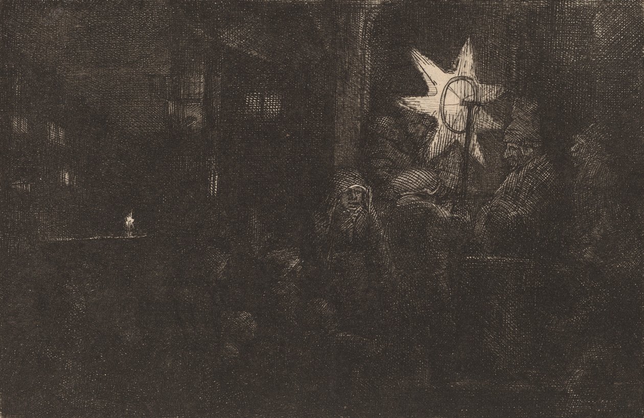 Gwiazda królów: kawałek na noc, ok. 201 1651. autorstwa Rembrandt van Rijn