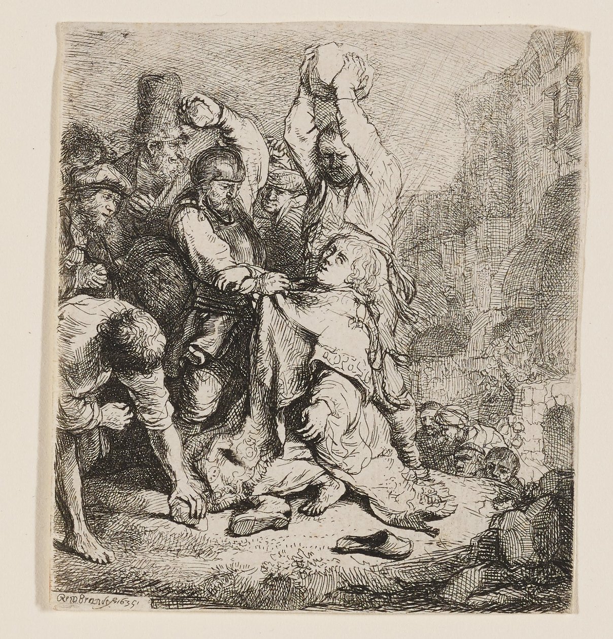 Kamienowanie św. Szczepana autorstwa Rembrandt van Rijn