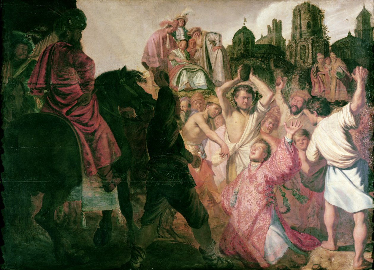 Ukamienowanie św. Szczepana, 1625 autorstwa Rembrandt van Rijn