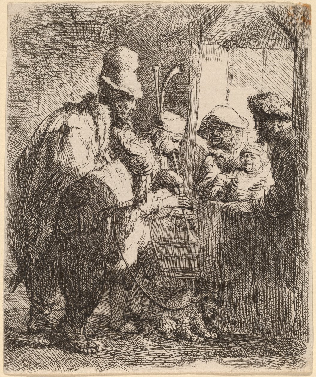 Spacerujący Muzycy autorstwa Rembrandt van Rijn