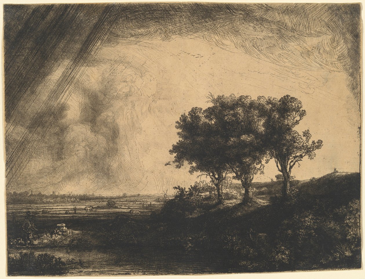 Trzy drzewa autorstwa Rembrandt van Rijn