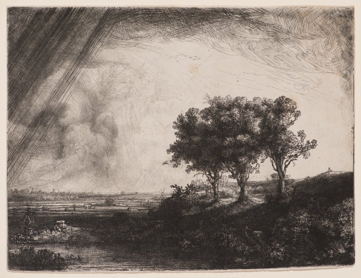 Trzy drzewa autorstwa Rembrandt van Rijn