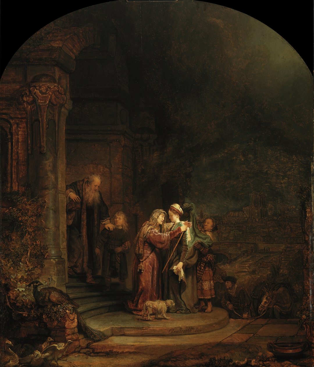 Nawiedzenie, 1640 autorstwa Rembrandt van Rijn