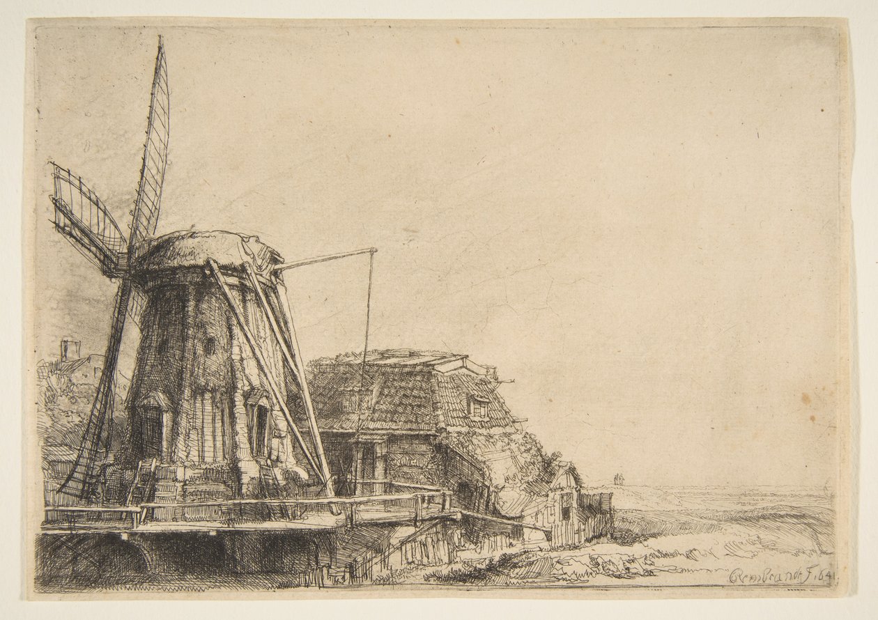 Wiatrak, 1641. autorstwa Rembrandt van Rijn