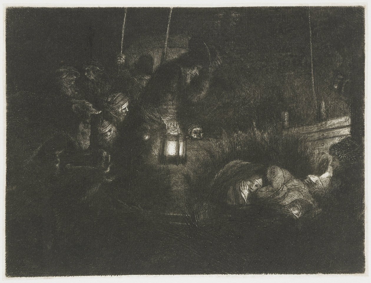 Adoracja pasterzy: kawałek na noc autorstwa Rembrandt van Rijn