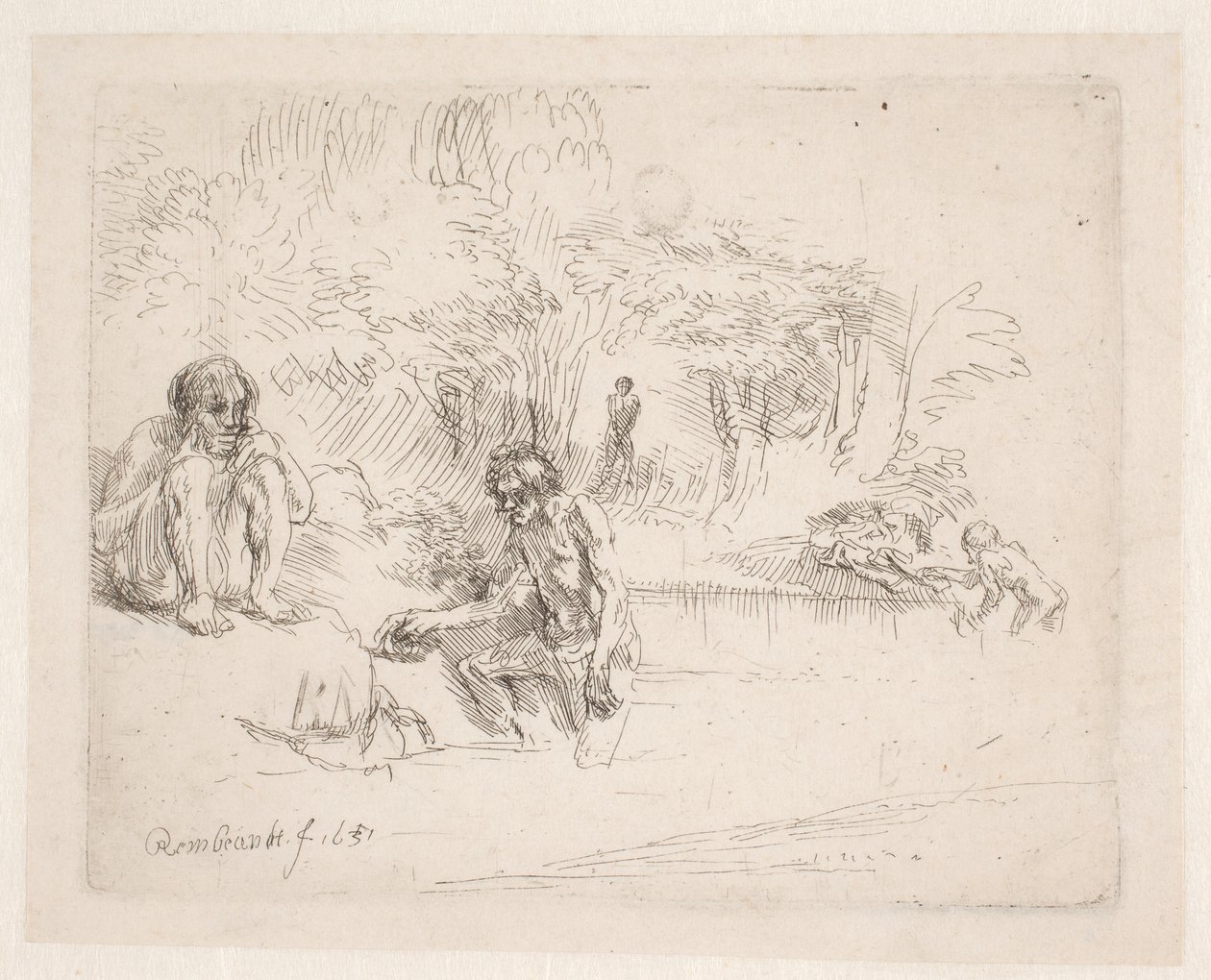 Kąpiący się autorstwa Rembrandt van Rijn