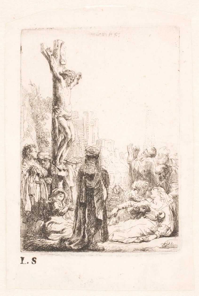 Ukrzyżowanie: mały talerz autorstwa Rembrandt van Rijn