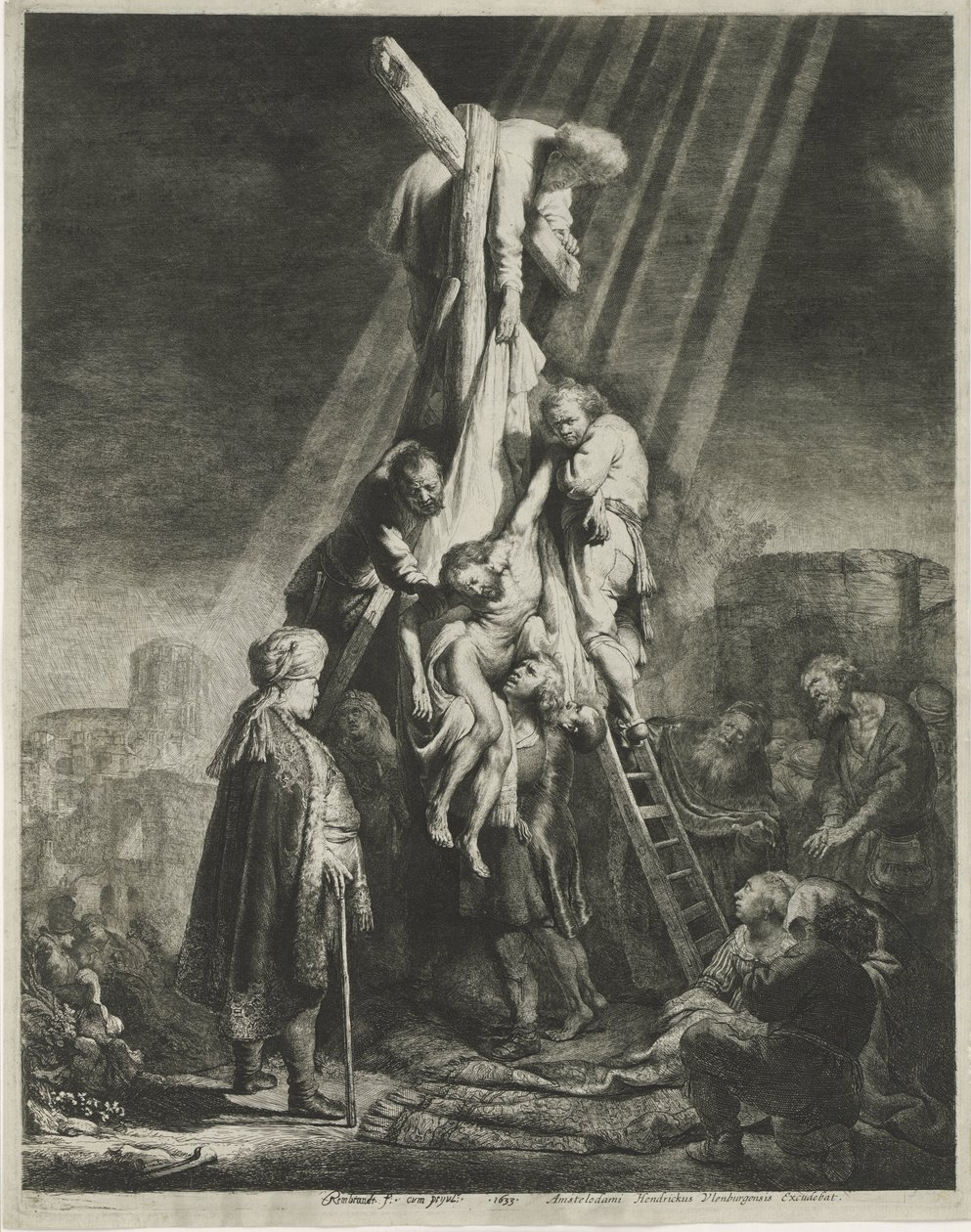 Zejście z krzyża: druga płyta autorstwa Rembrandt van Rijn