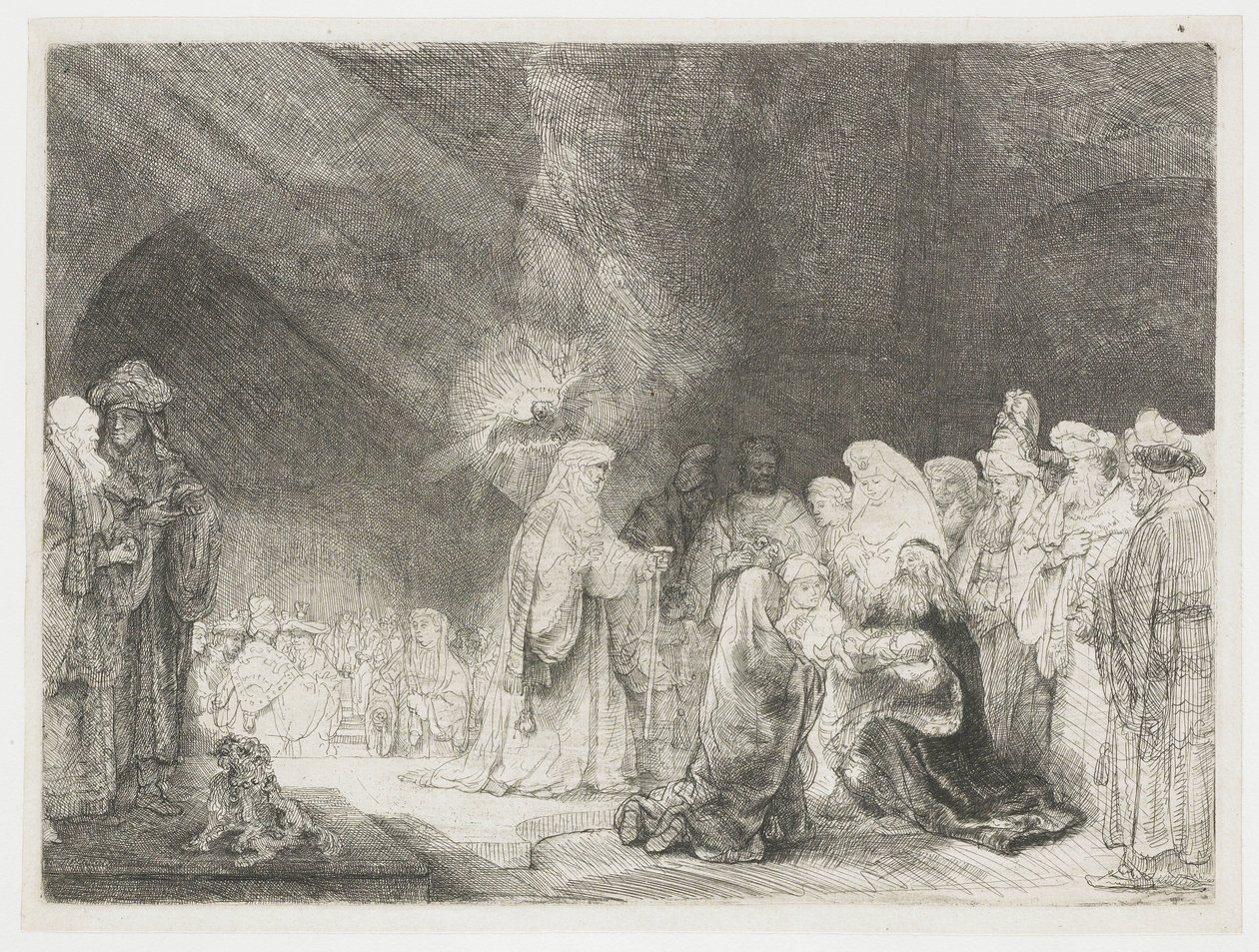 Prezentacja w świątyni: nadruk podłużny autorstwa Rembrandt van Rijn