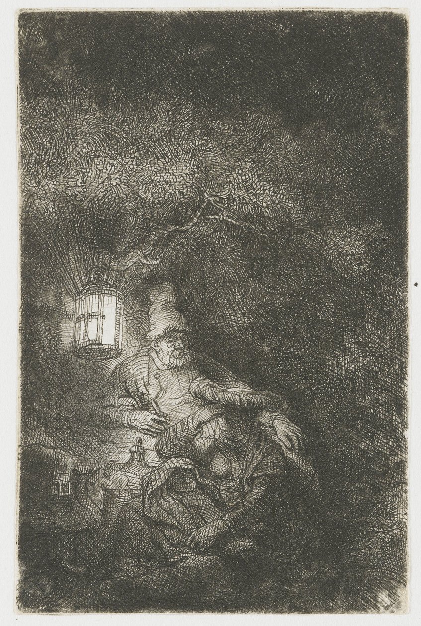 Reszta podróży do Egiptu: utwór nocny autorstwa Rembrandt van Rijn