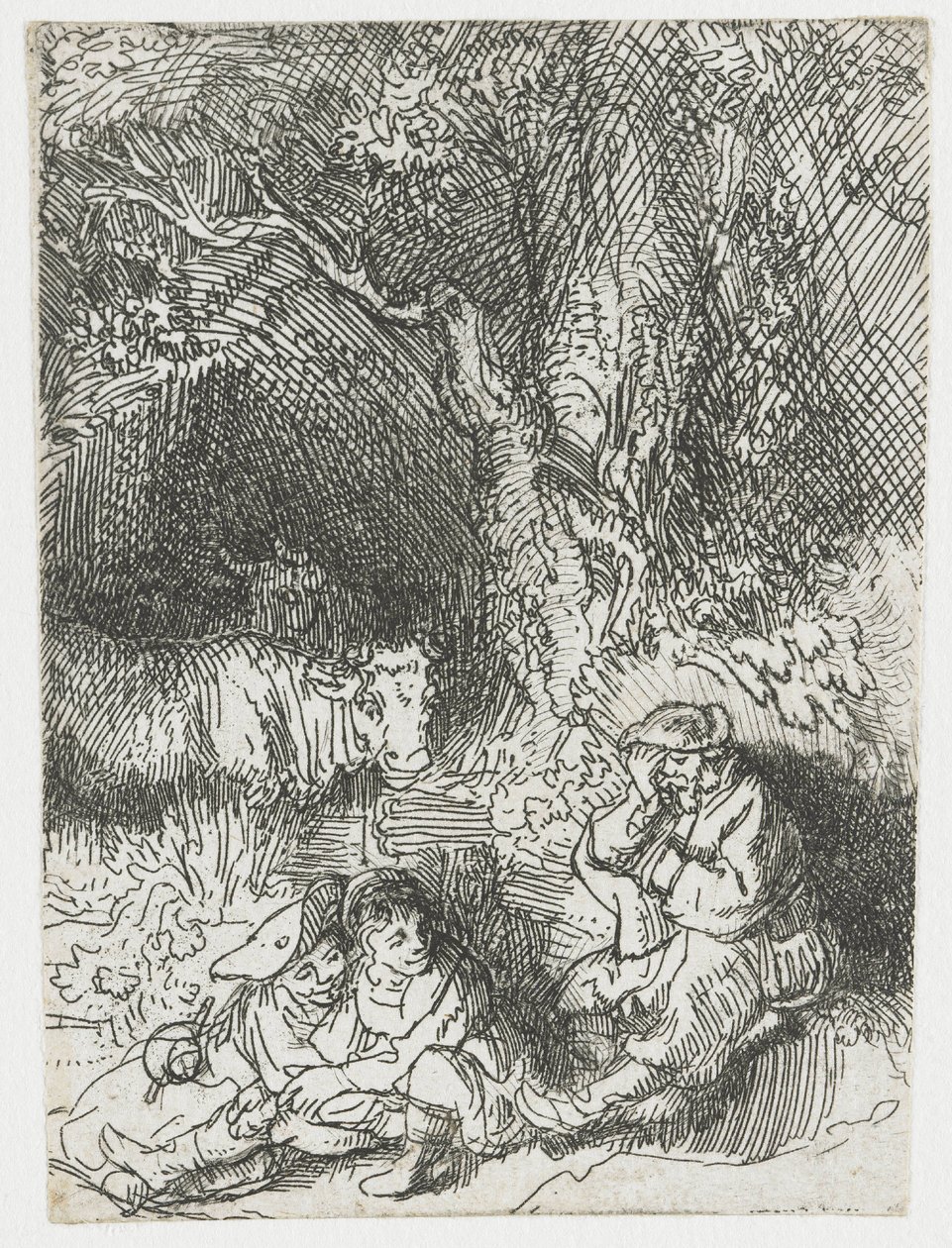 Śpiący pasterz autorstwa Rembrandt van Rijn