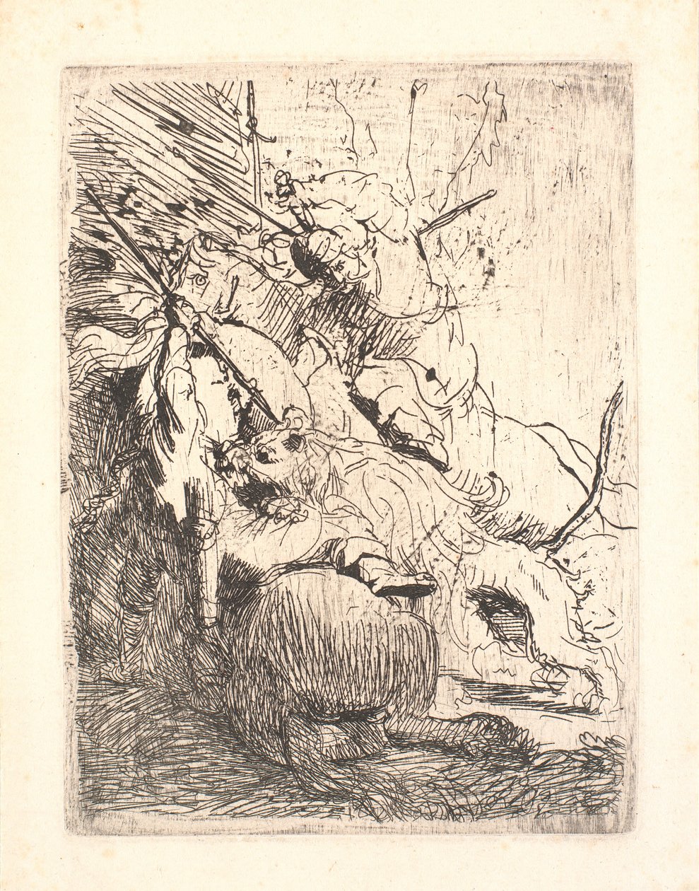 Polowanie na małego lwa (z jednym lwem) autorstwa Rembrandt van Rijn