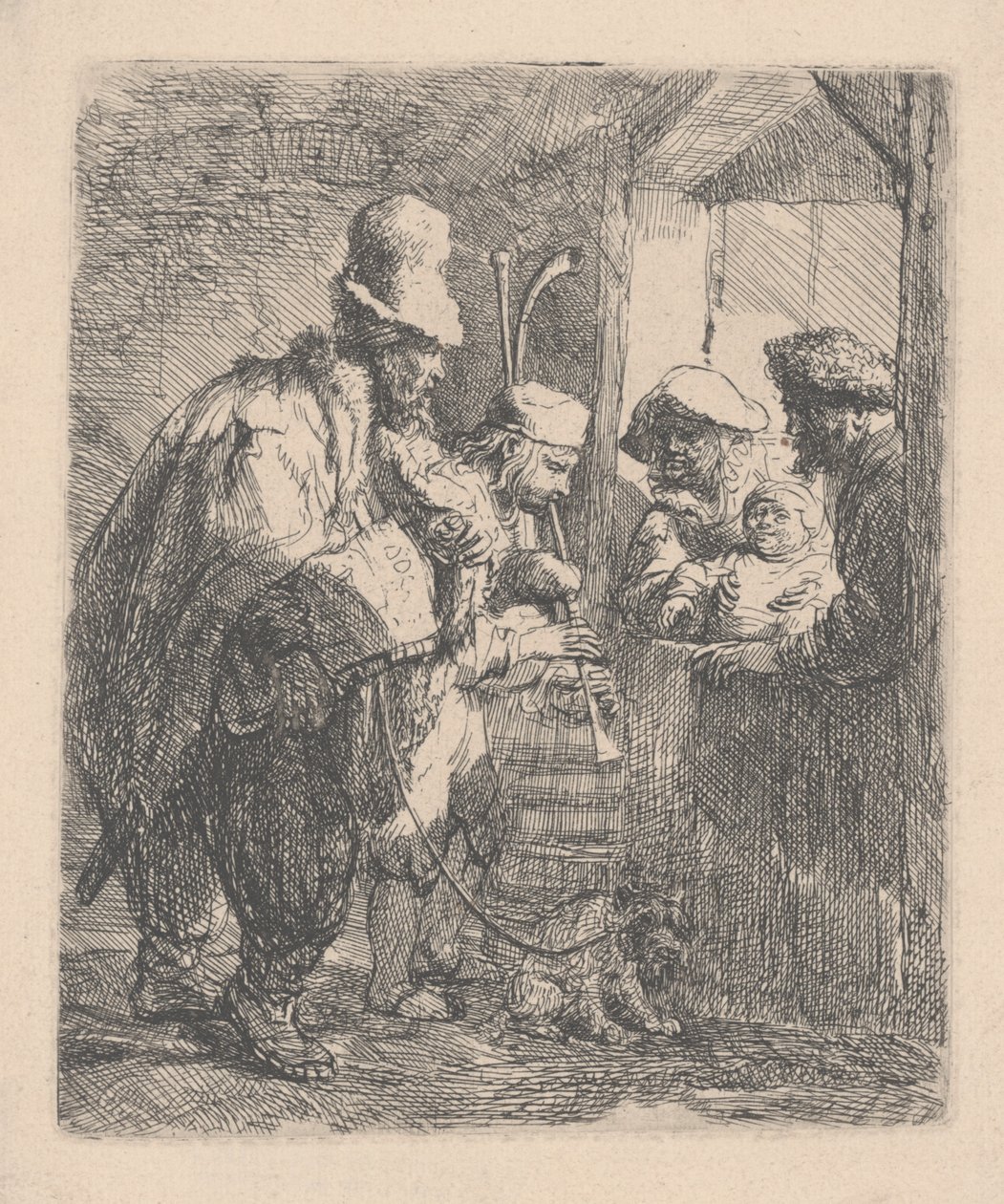 Spacerujący muzycy autorstwa Rembrandt van Rijn