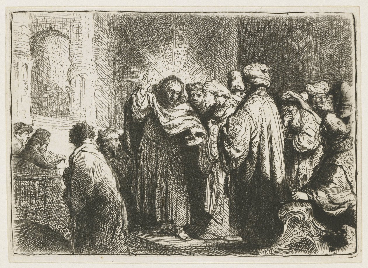 Pieniądze z darowizn autorstwa Rembrandt van Rijn