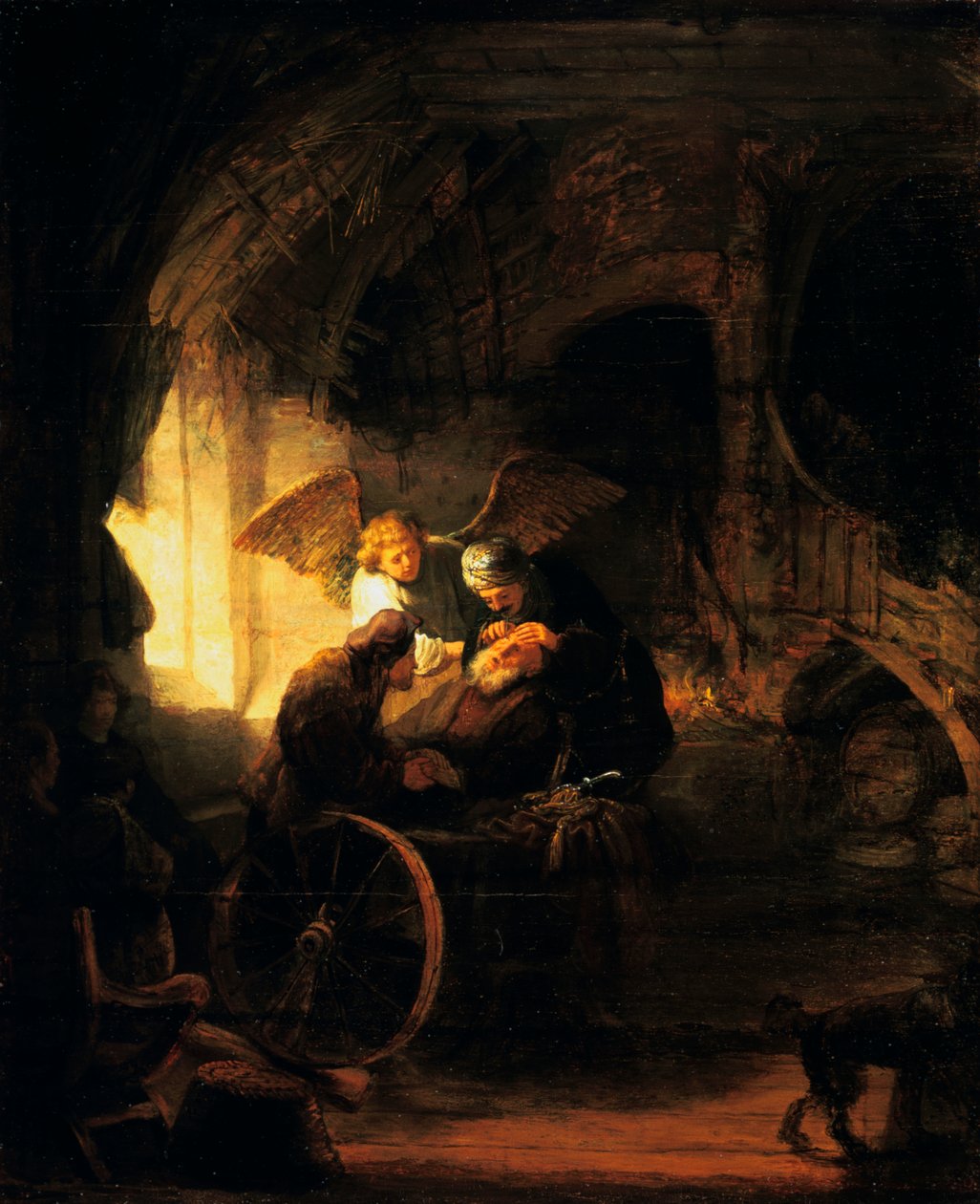 Tobiasz zwraca wzrok swojemu ojcu, 1636 autorstwa Rembrandt van Rijn