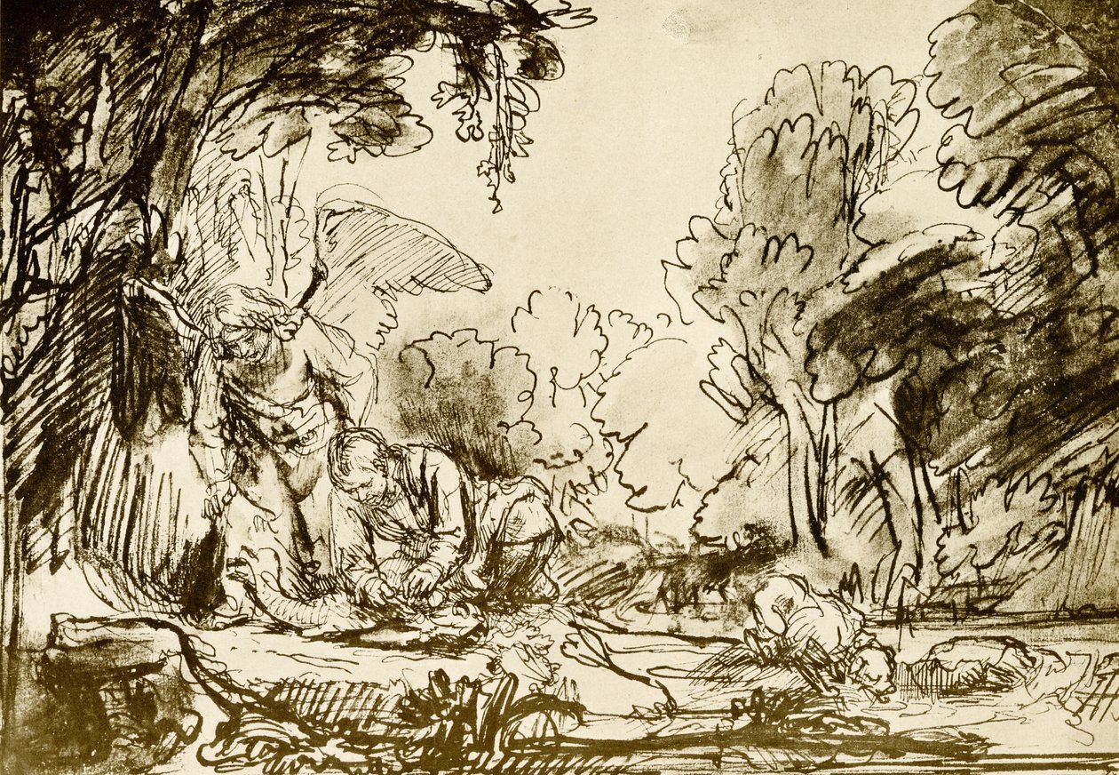Tobiasz wypatroszył rybę autorstwa Rembrandt van Rijn