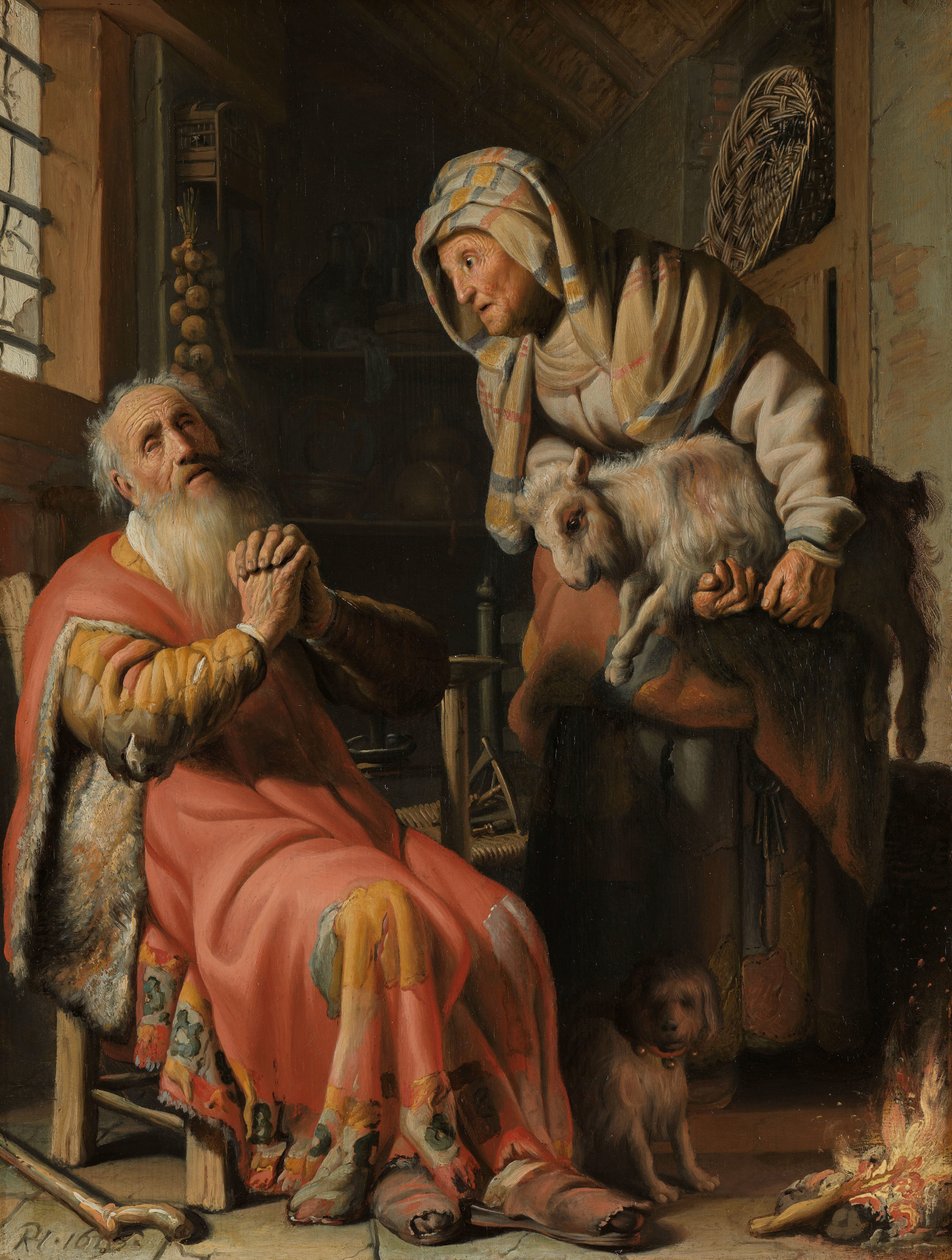 Tobit i Anna z dzieckiem autorstwa Rembrandt van Rijn