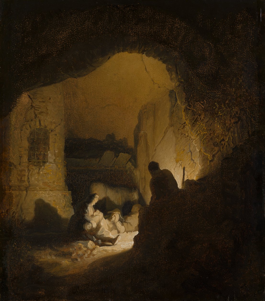 Podróżujący odpoczywają autorstwa Rembrandt van Rijn