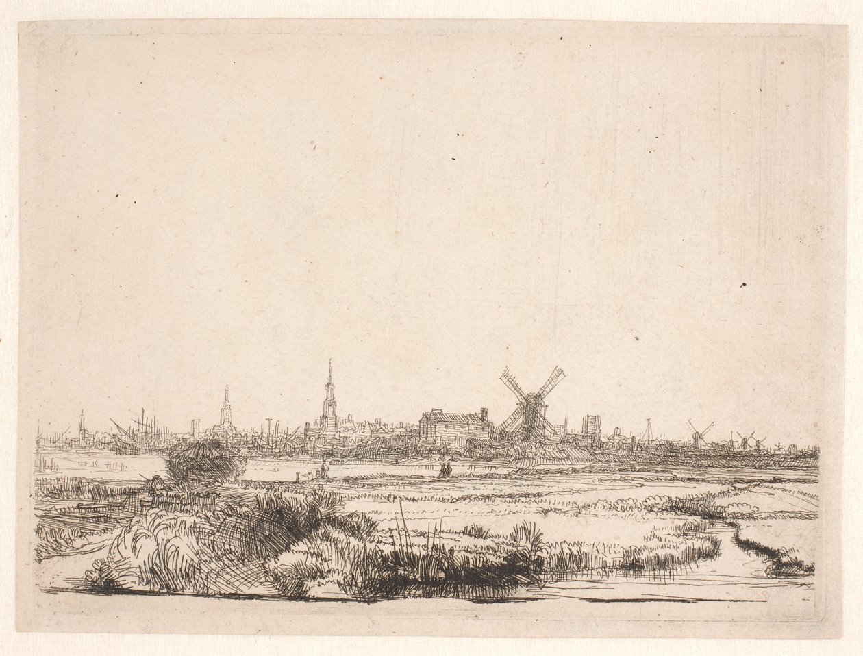 Widok na Amsterdam autorstwa Rembrandt van Rijn