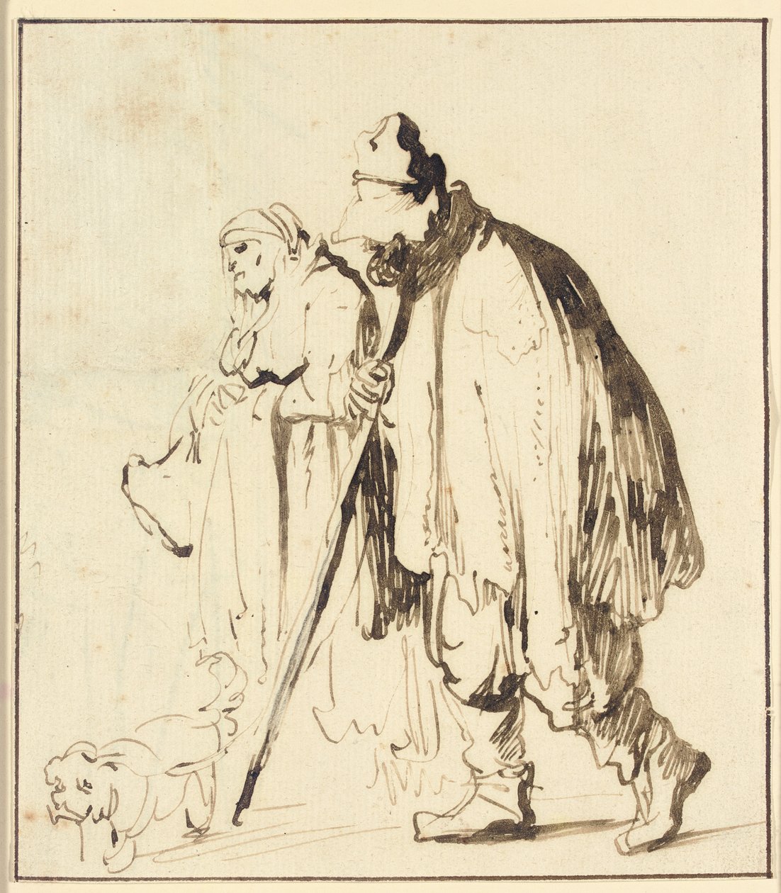 Włóczęga para z psem autorstwa Rembrandt van Rijn