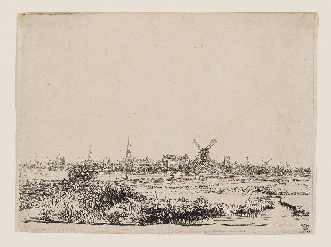 Widok na Amsterdam autorstwa Rembrandt van Rijn