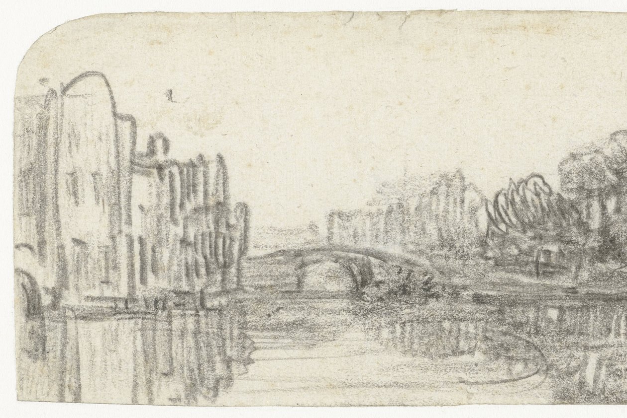 Widok na Nieuwezijds Voorburgwal autorstwa Rembrandt van Rijn