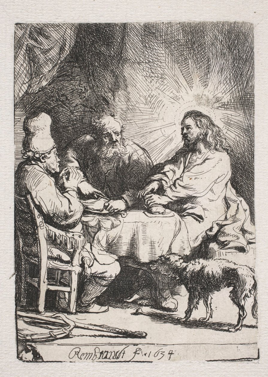 Wieczerza w Emaus (mała płyta) autorstwa Rembrandt van Rijn
