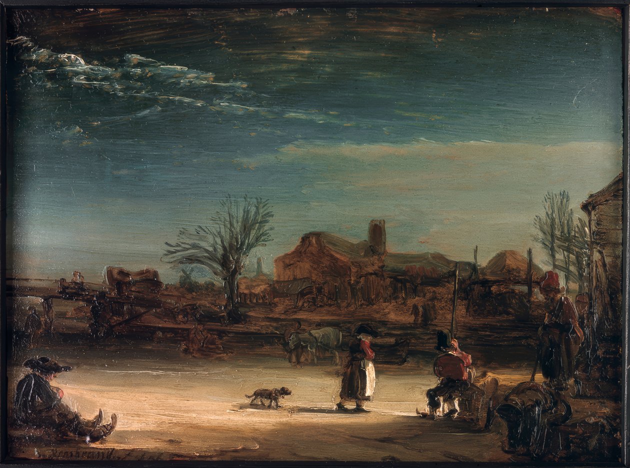 Zimowy krajobraz autorstwa Rembrandt van Rijn
