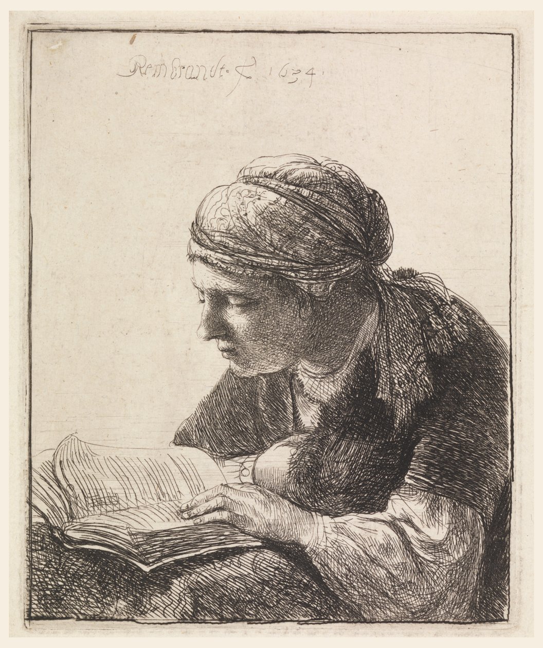 Kobieta czytająca autorstwa Rembrandt van Rijn
