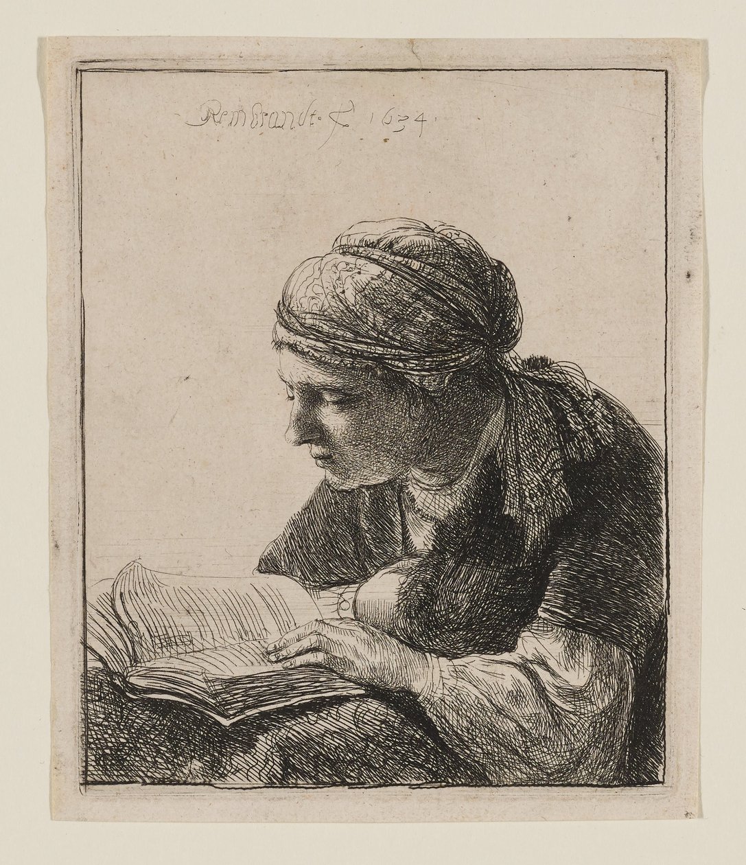 Kobieta czytająca autorstwa Rembrandt van Rijn