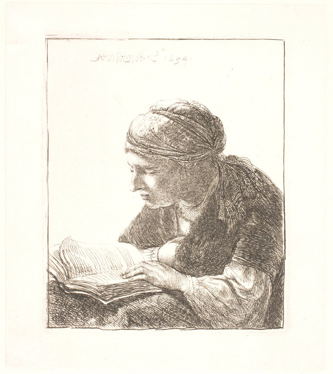 Kobieta czytająca autorstwa Rembrandt van Rijn