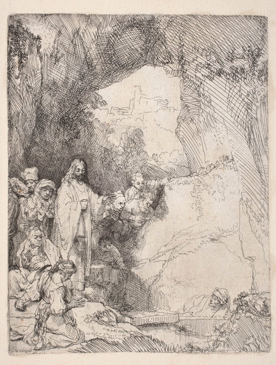 Wskrzeszenie Łazarza (Mała płyta) autorstwa Rembrandt van Rijn