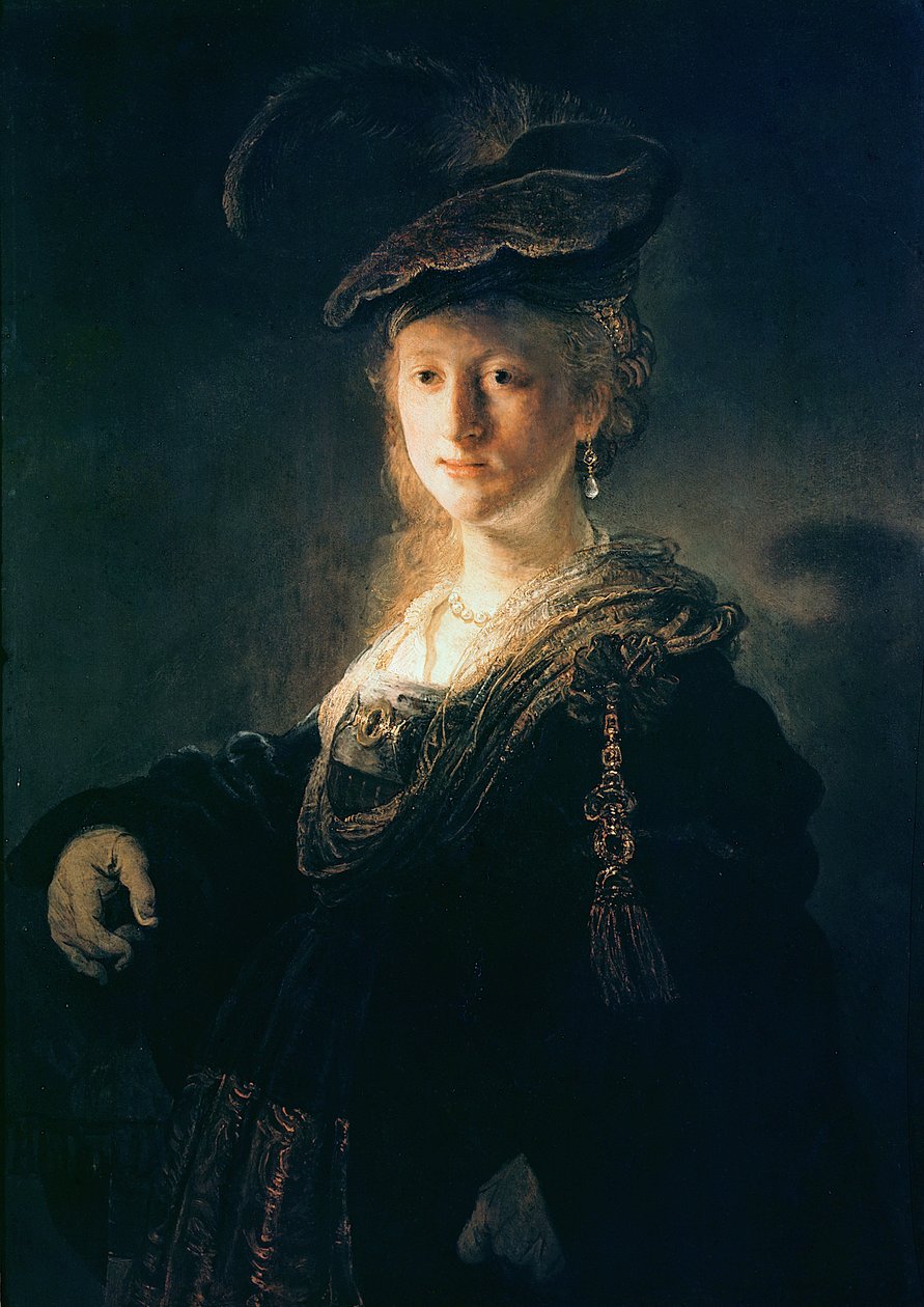 Młoda kobieta w przebraniu autorstwa Rembrandt van Rijn