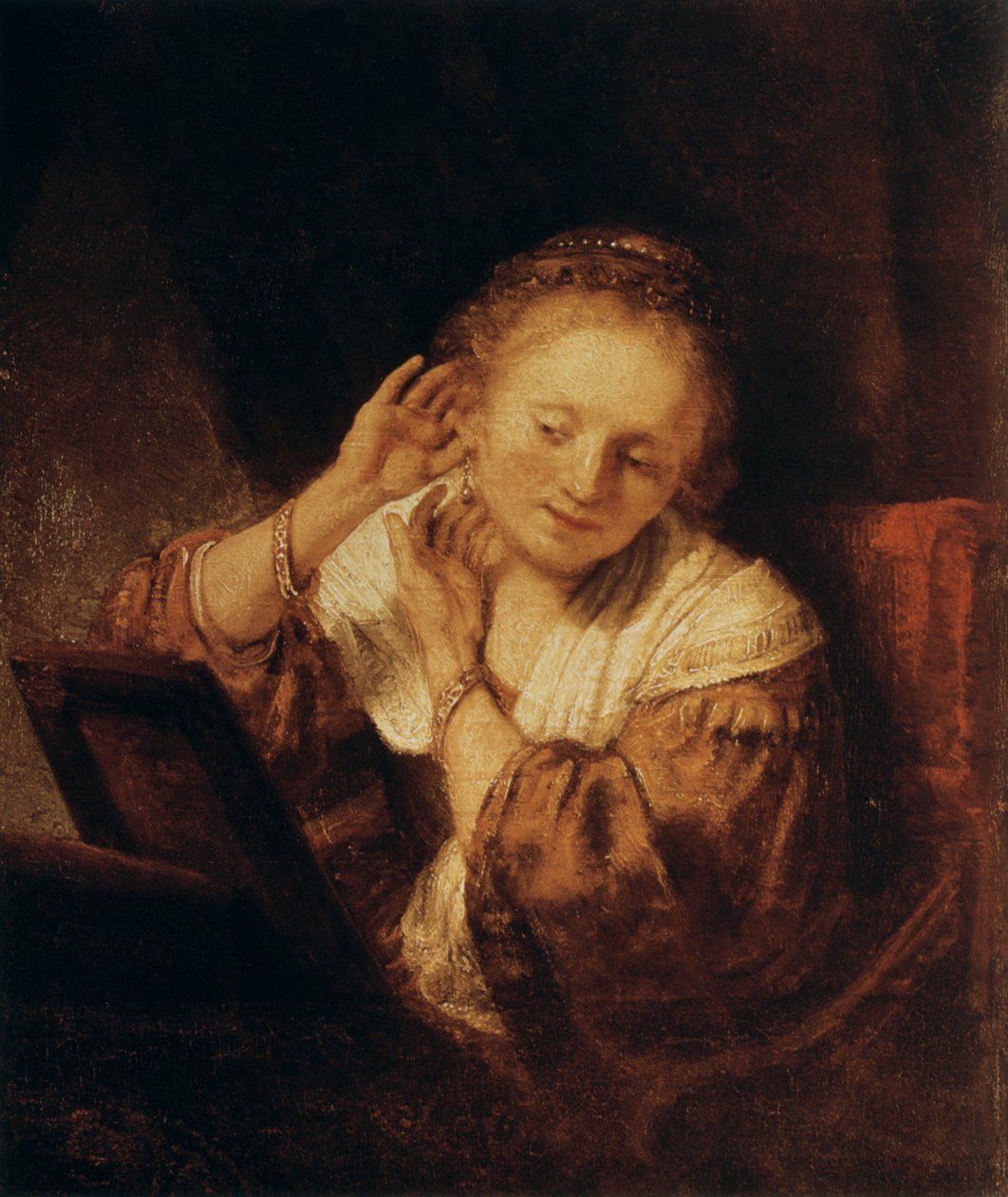 Młoda kobieta z kolczykami, 1657 autorstwa Rembrandt van Rijn