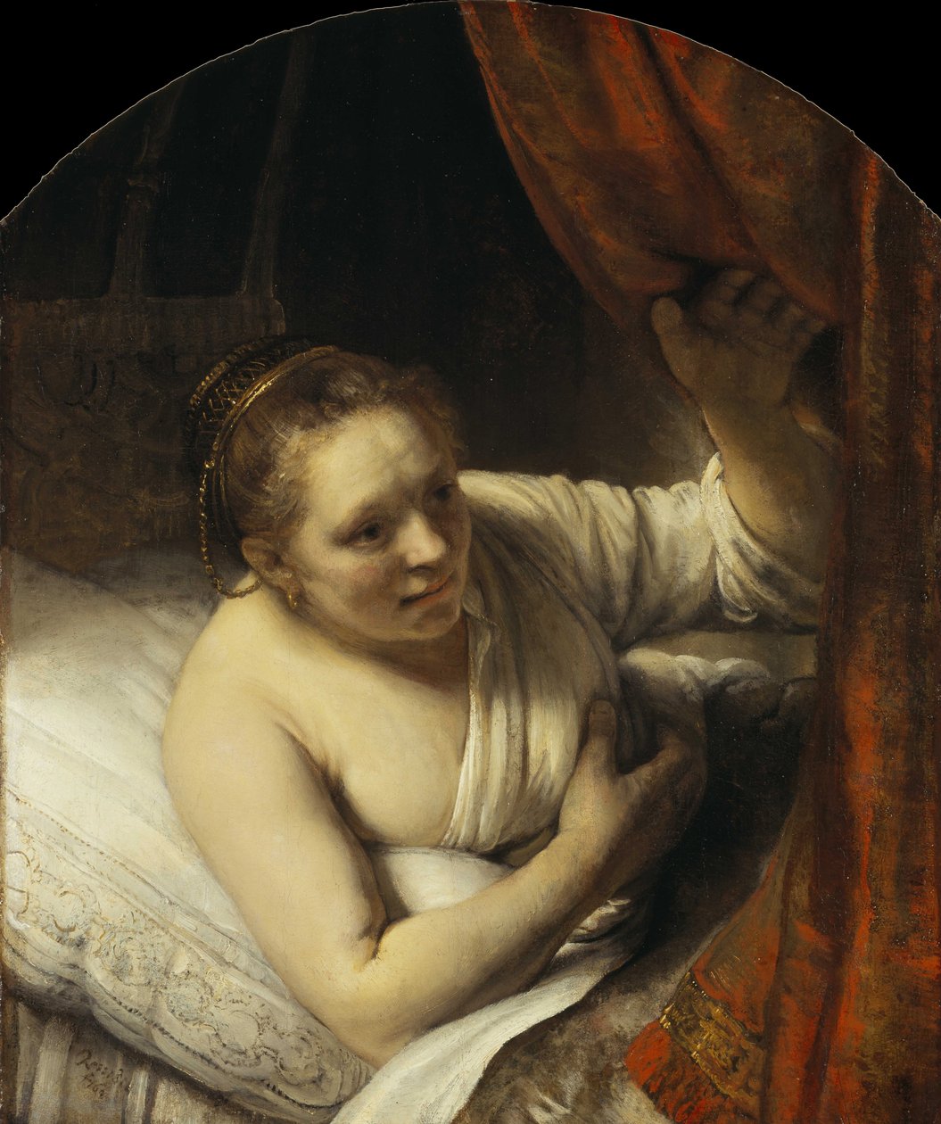 Młoda kobieta w łóżku, 1645-1647. autorstwa Rembrandt van Rijn