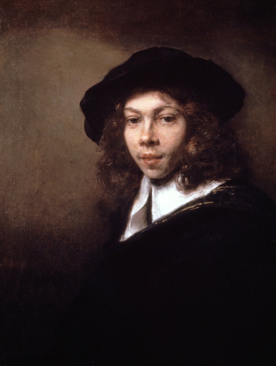 Młodość w czarnej czapce, 1666 autorstwa Rembrandt van Rijn